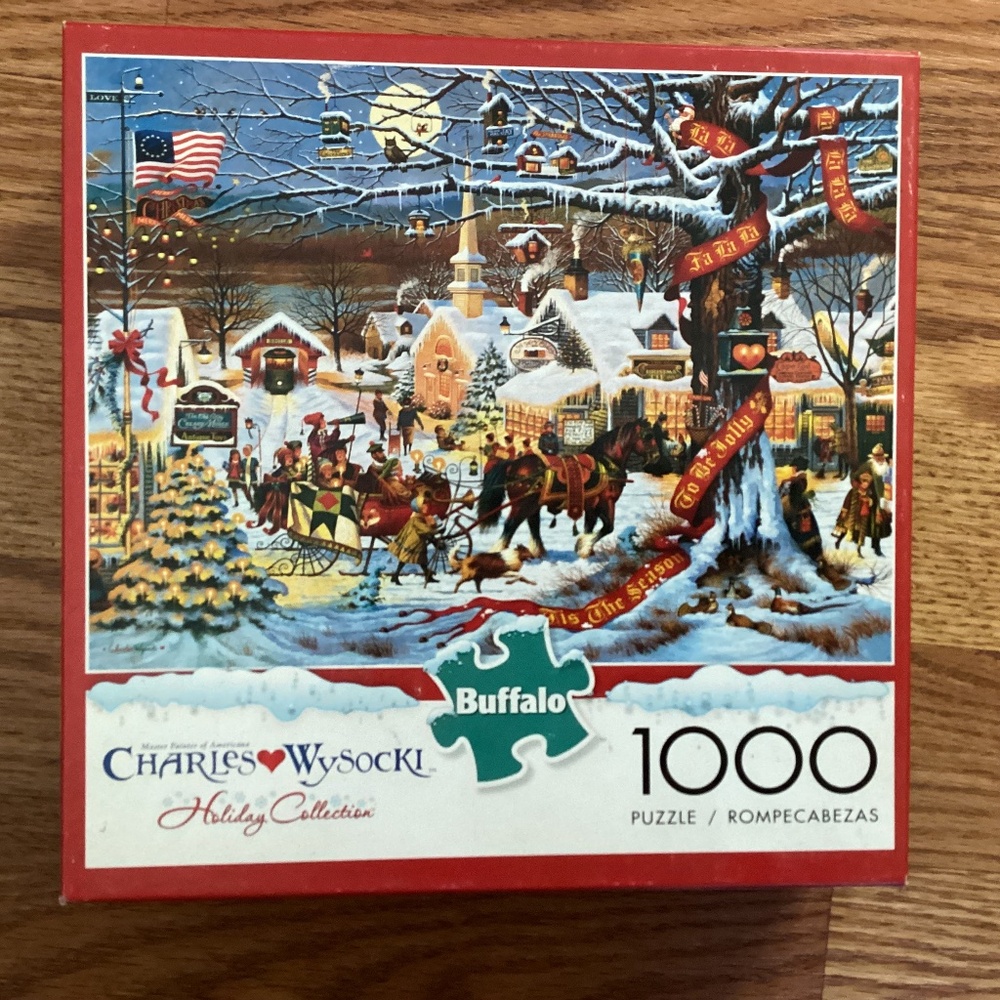Charles Wysocki 1000 Piece  " Small Town Christmas " Puzzle